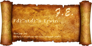 Füstös Ervin névjegykártya