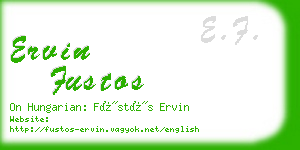 ervin fustos business card